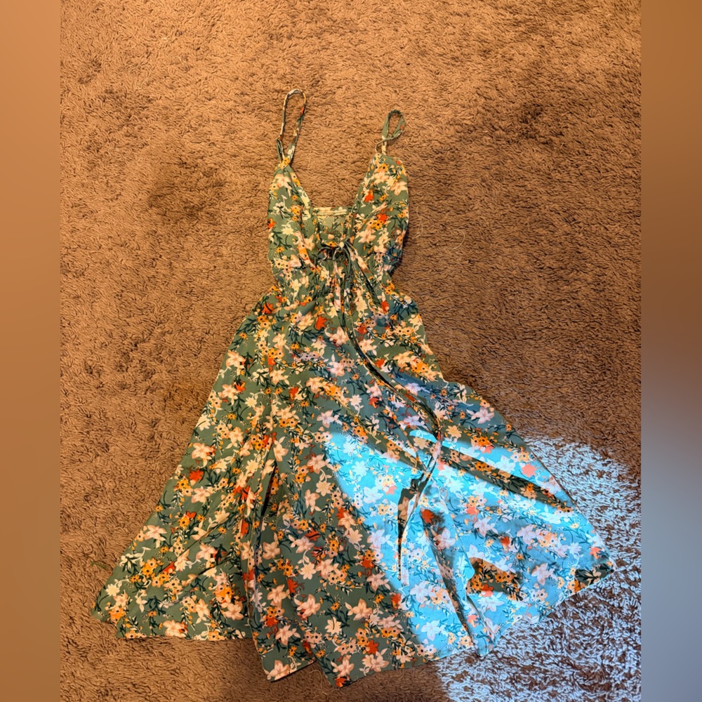 Floral Green Maxi Dress